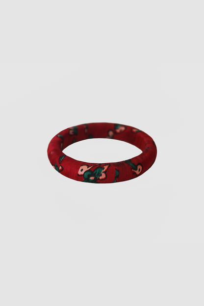 FARHAT FLORAL BANGLE 19MM IN SILK CHARMEUSE