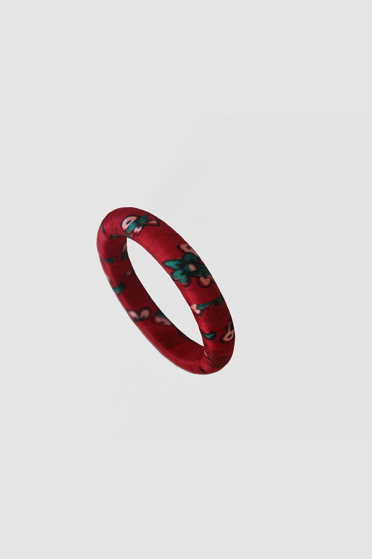 FARHAT FLORAL BANGLE 19MM IN SILK CHARMEUSE