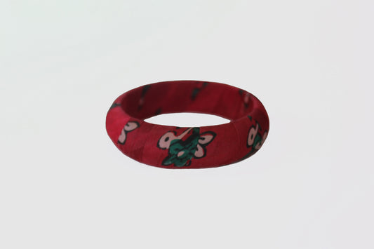 FARHAT FLORAL BANGLE 22MM IN SILK CHARMEUSE