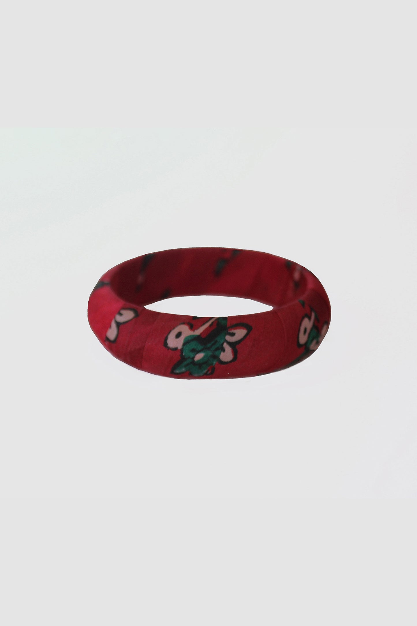 FARHAT FLORAL BANGLE 22MM IN SILK CHARMEUSE