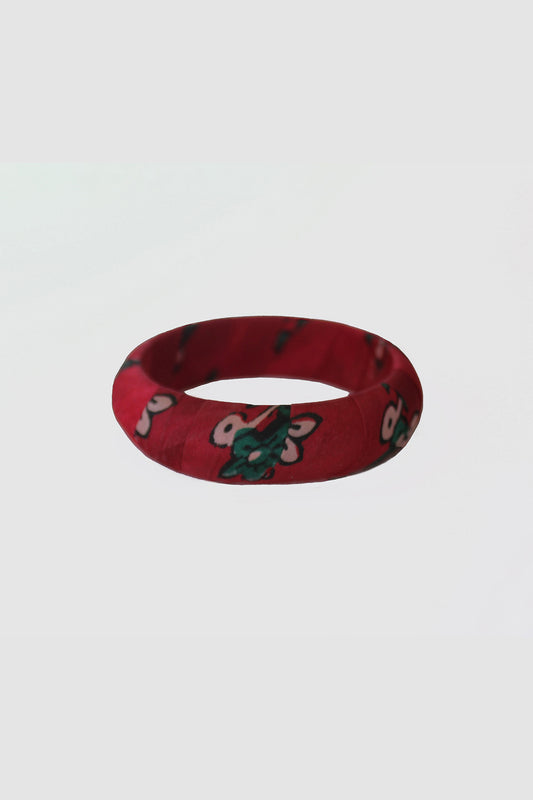 FARHAT FLORAL BANGLE 22MM IN SILK CHARMEUSE