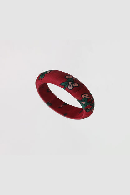 FARHAT FLORAL BANGLE 22MM IN SILK CHARMEUSE