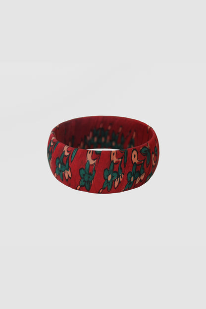 FARHAT FLORAL BANGLE 32MM IN SILK CHARMEUSE