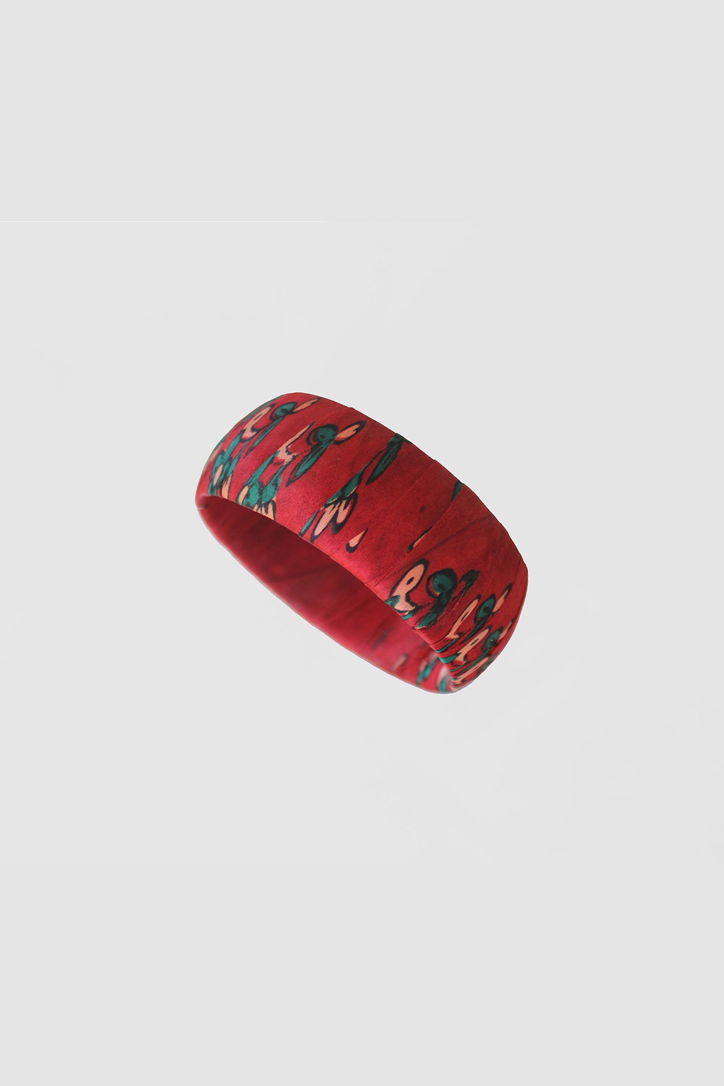 FARHAT FLORAL BANGLE 32MM IN SILK CHARMEUSE