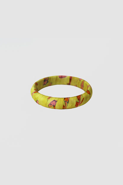 HASHMI FLORAL BANGLE 19MM IN SILK CHARMEUSE