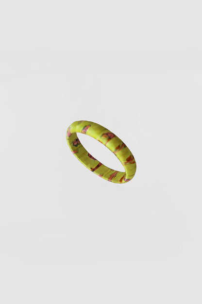 HASHMI FLORAL BANGLE 19MM IN SILK CHARMEUSE