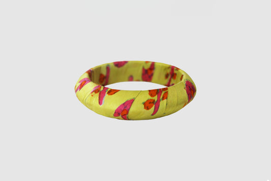 HASHMI FLORAL BANGLE 25MM IN SILK CHARMEUSE