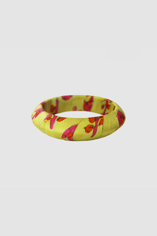 HASHMI FLORAL BANGLE 25MM IN SILK CHARMEUSE