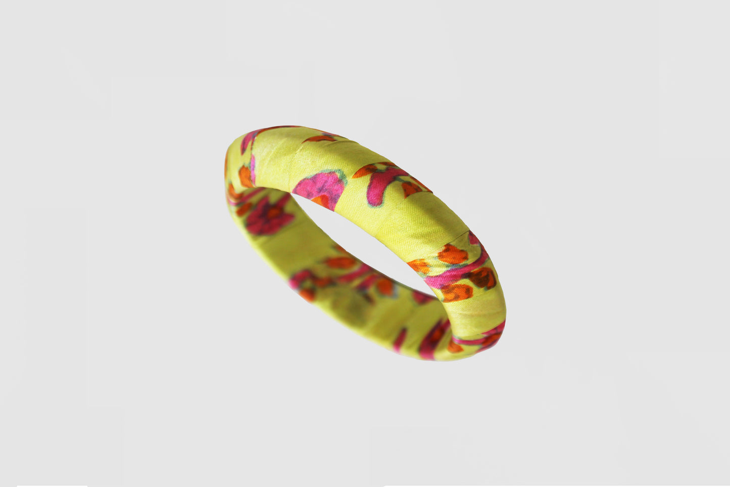 HASHMI FLORAL BANGLE 25MM IN SILK CHARMEUSE