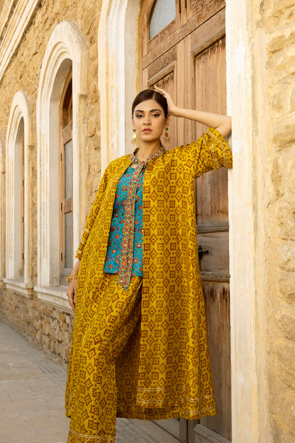 ZEENAT JACKET, SHIRT AND TROUSERS IN SILK