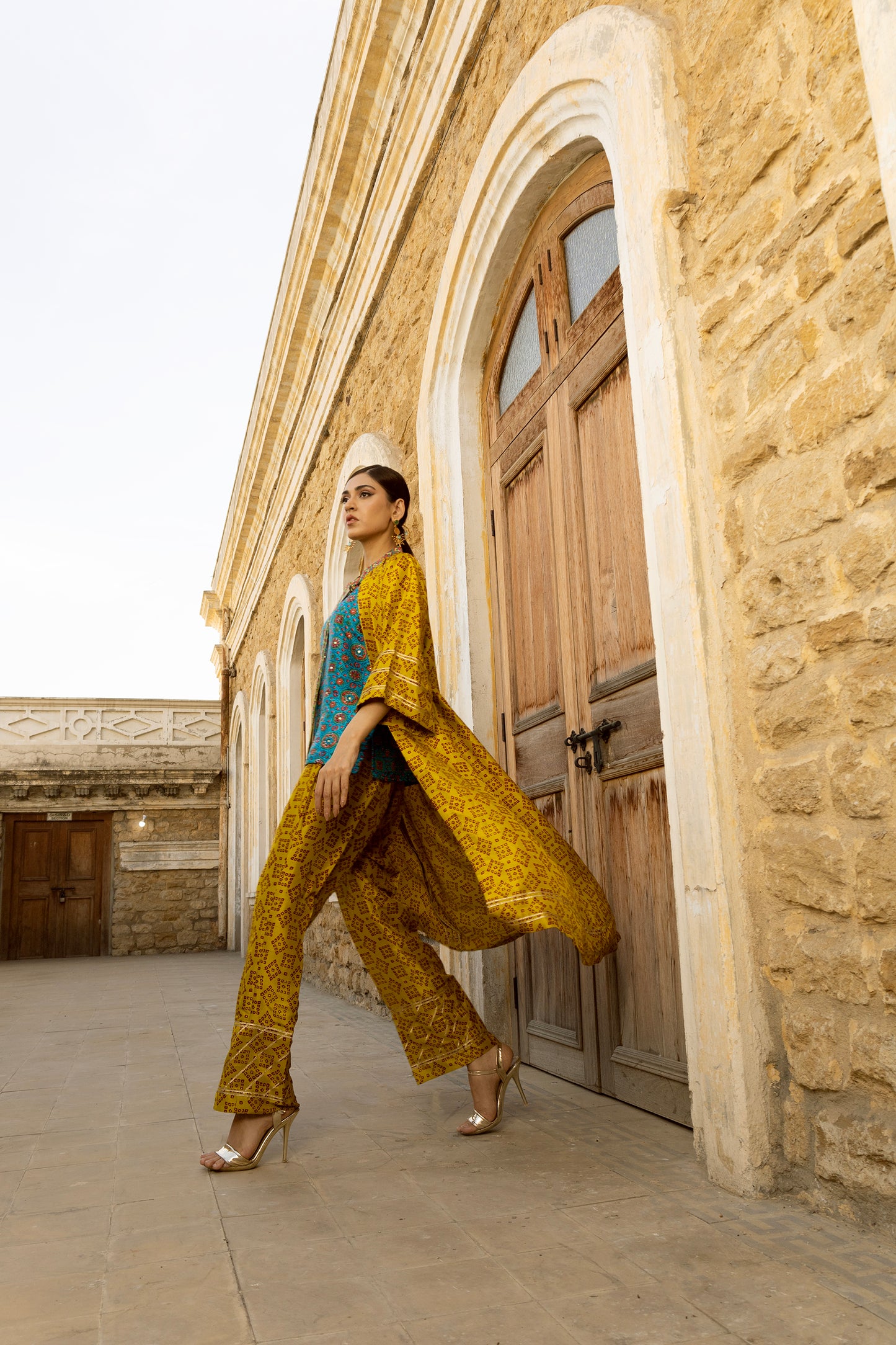 ZEENAT JACKET, SHIRT AND TROUSERS IN SILK