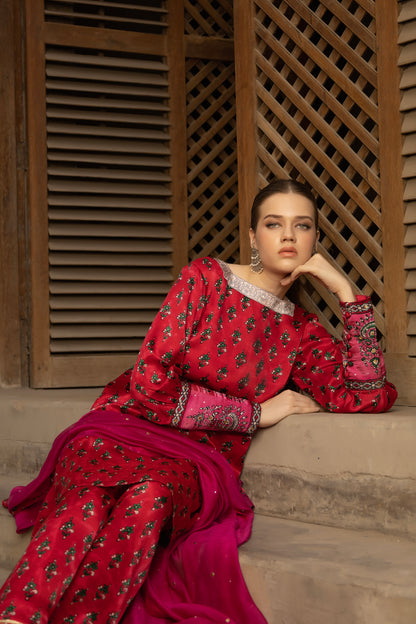 FARHAT SHIRT, SHALWAR IN SILK AND DUPATTA IN COTTON NET