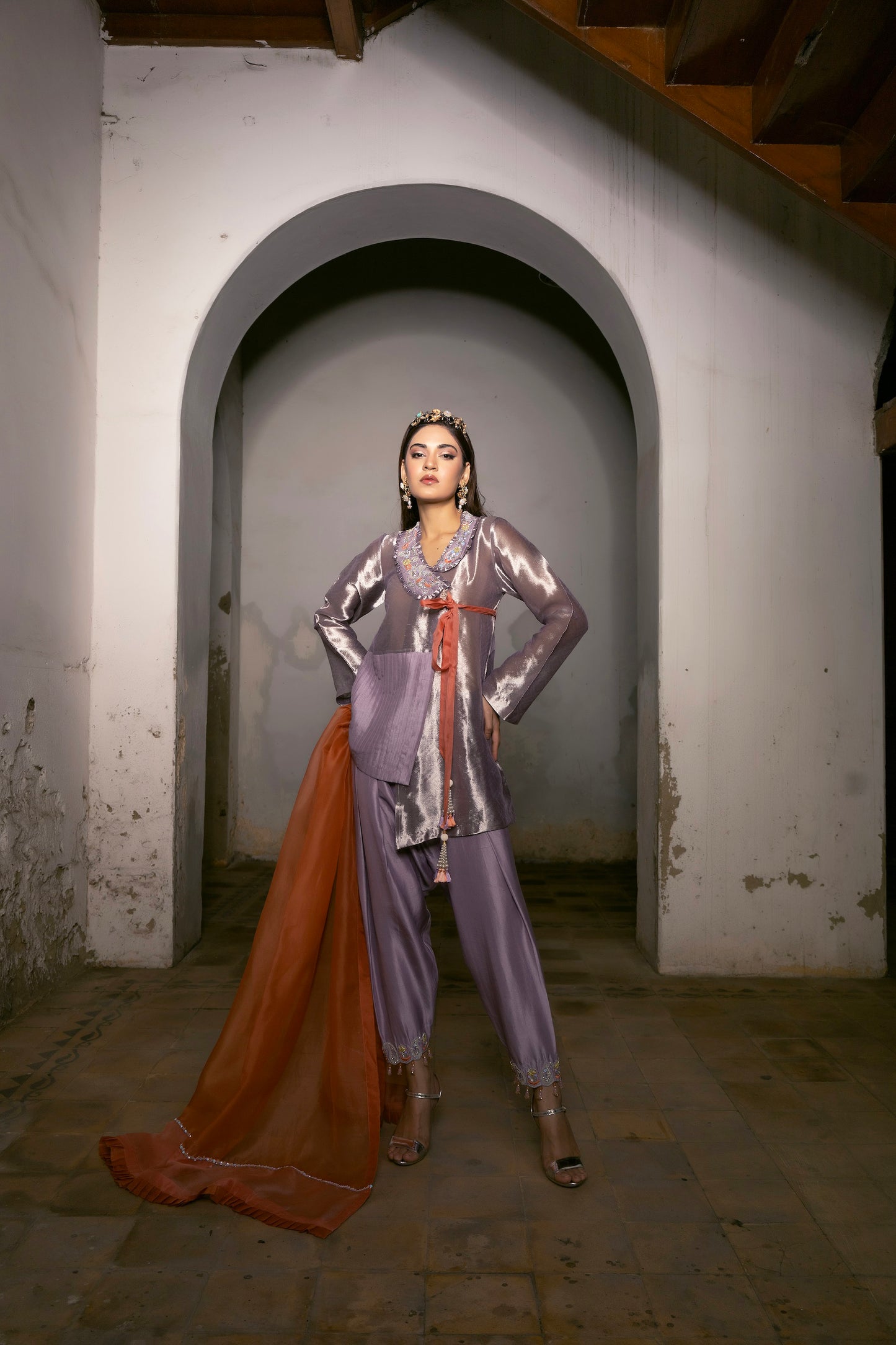 DANIA SHIRT, SHALWAR IN SILK AND DUPATTA IN SILK ORGANZA