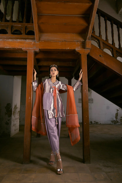 DANIA SHIRT, SHALWAR IN SILK AND DUPATTA IN SILK ORGANZA