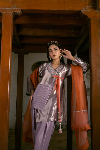 DANIA SHIRT, SHALWAR IN SILK AND DUPATTA IN SILK ORGANZA