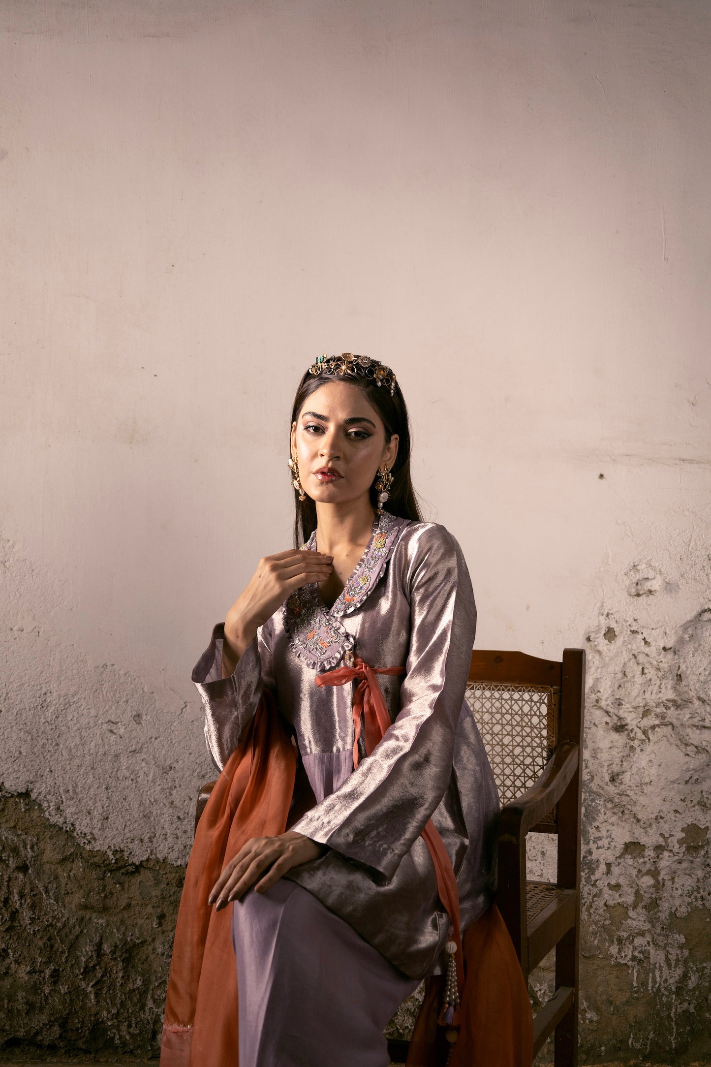 DANIA SHIRT, SHALWAR IN SILK AND DUPATTA IN SILK ORGANZA