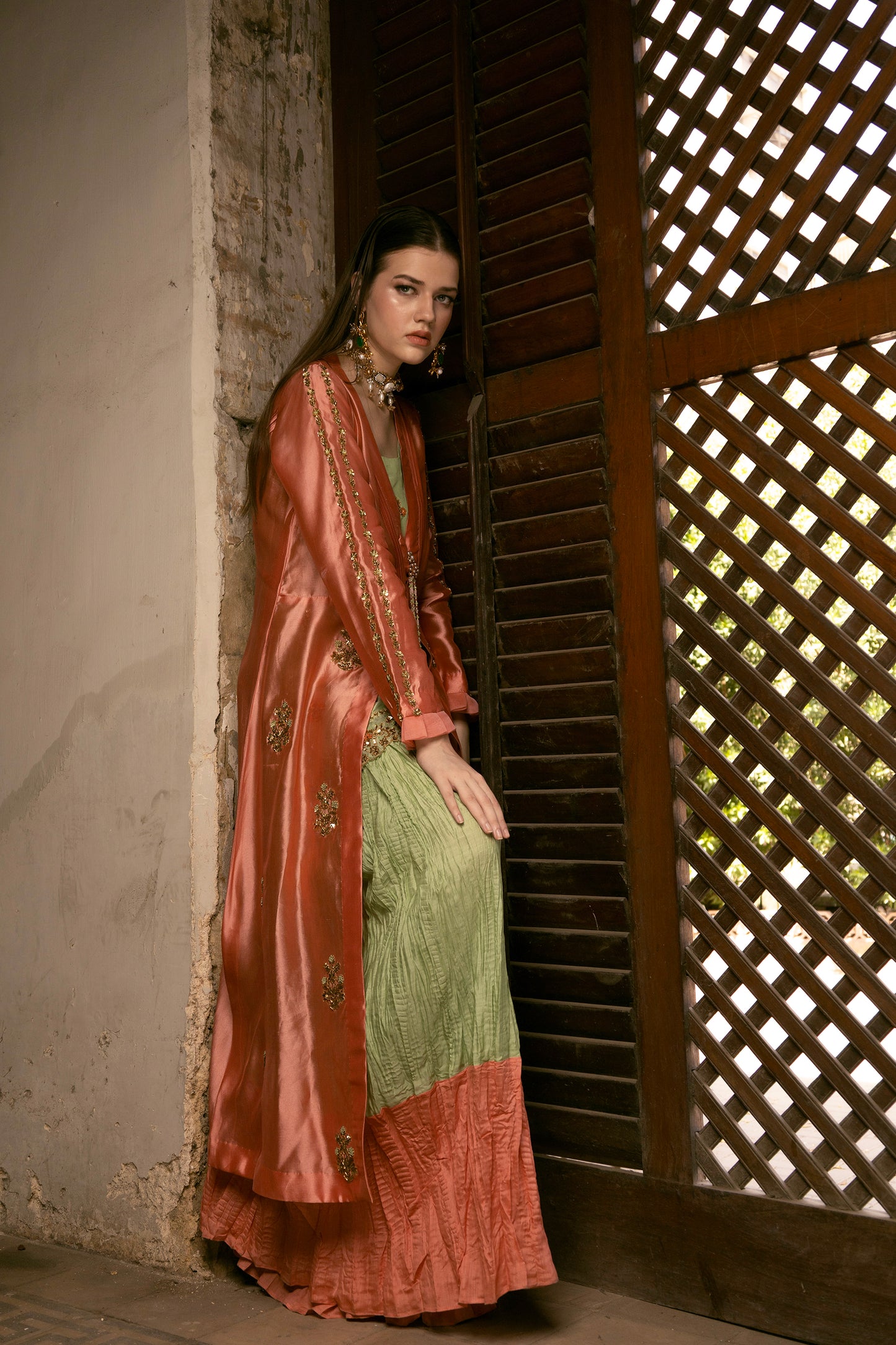 MAHAM JACKET, SHIRT, AND LEHNGA IN SILK