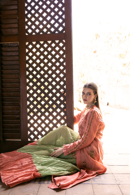 MAHAM JACKET, SHIRT, AND LEHNGA IN SILK