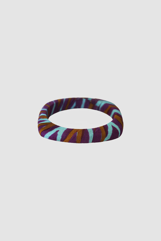 JAMSHEDA SQUARE CHEVRON BANGLE 16MM IN RAW SILK