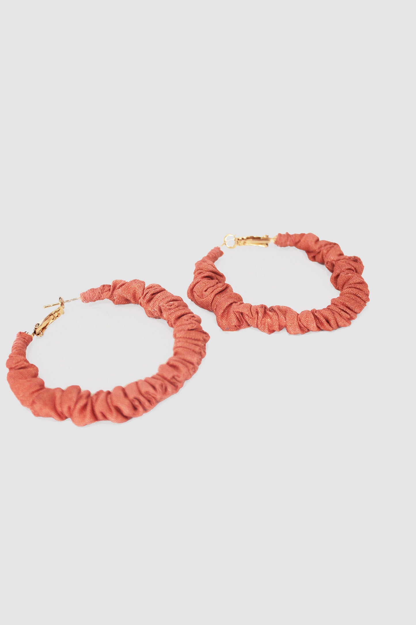 MAHAM FABRIC HOOP EARRINGS LARGE IN SHEESHA SILK