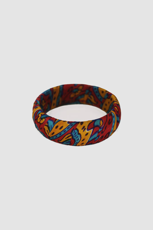 RANI AJRAK BANGLE 25MM IN SILK CHARMEUSE