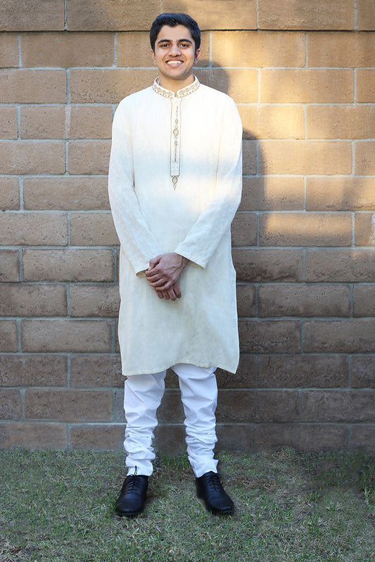 AHMED KURTA IN KARANDI AND PAJAMA IN COTTON