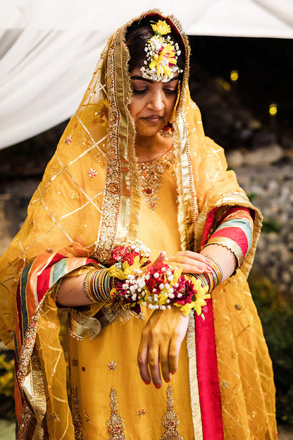 RUBAB SHIRT, GHARARA IN SILK AND DUPATTA IN ORGANZA